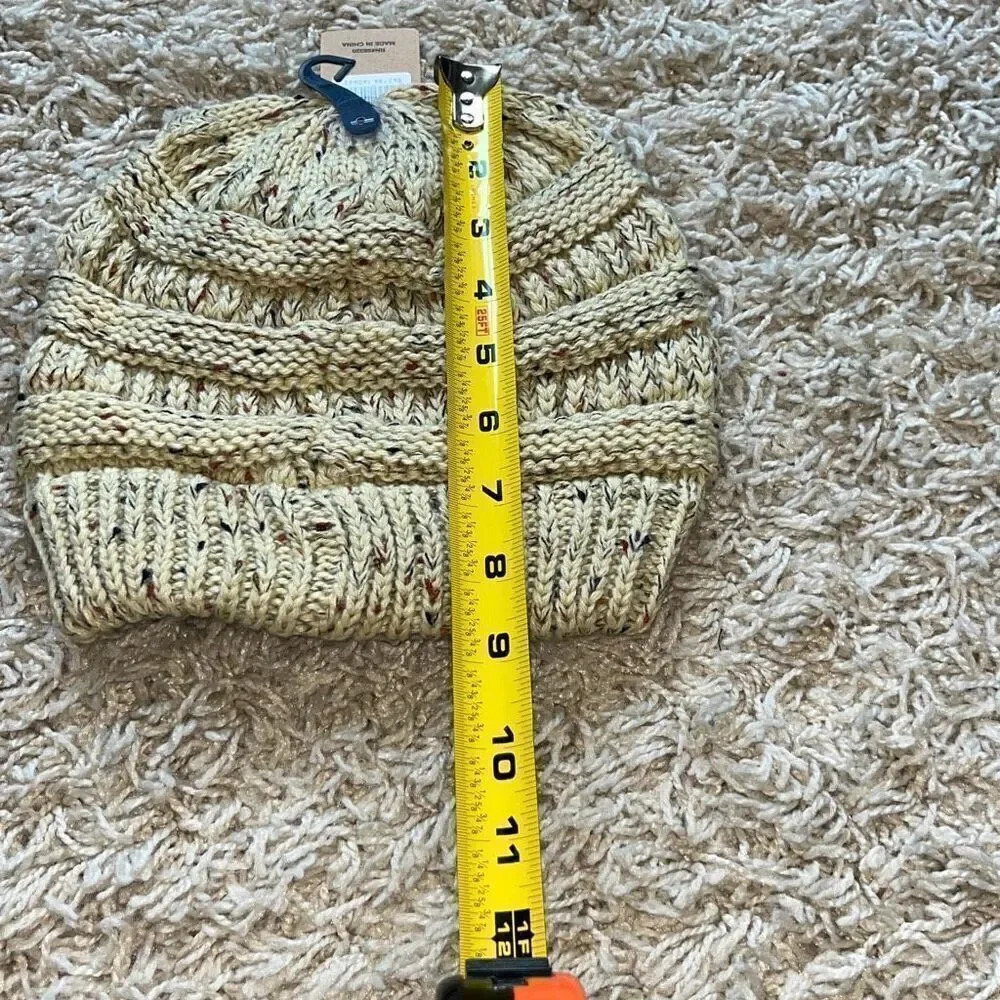 NWT C.C Colorful Lemonade Confetti Cable Knit Beanie